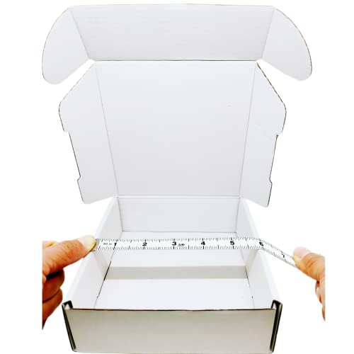6x6x2 inch Small White Mailers Boxes Recyclable Corrugated Gift Box for Packaging Shipping Set of 10