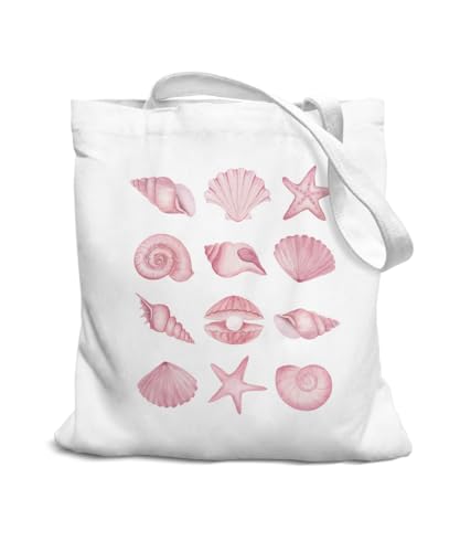 SZERE Beach Summer Canvas Tote Bag for Women Teen Girls Gifts Cute Small Travel Work Tote Bags Reusable Grocery Bags