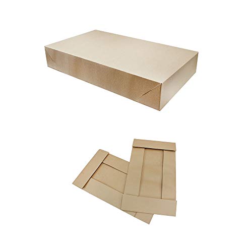 Prolinemax 25 Pc Kraft Pinstripe 24'' x 14'' x 4'' Two Piece Apparal Gift Boxes