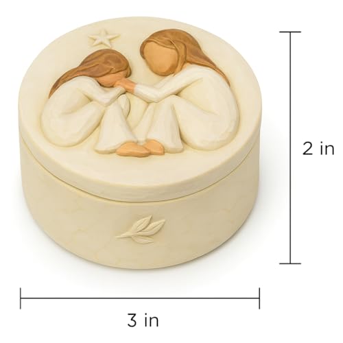 GoGnome Resin Keepsake Box - Forever Love Jewelry & Trinket Holder for Mom Daughter or Sisters Best Friends Friendship - H...