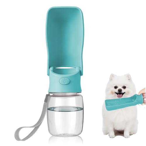 Foldable Dog Water Bottle, 2in1 Portable Leak Proof Puppy Drinking Bottle Dispenser for Puppy Small Medium Large Dogs, Dis...