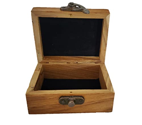 JB&C Premium Jewelry Box - Small Wooden Rosary Box Holder, 3.75 x 3 x 2 inches for First Communion, Prayer Cross Trinket B...