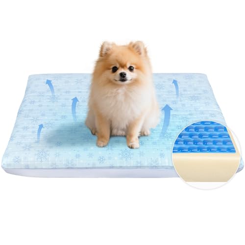 Atsuwell Dog Cooling Mat for Medium Dogs, 2" Thickened Foam Cooling Pad for Dogs with Gel Layer & Waterproof Cover, Orthop...