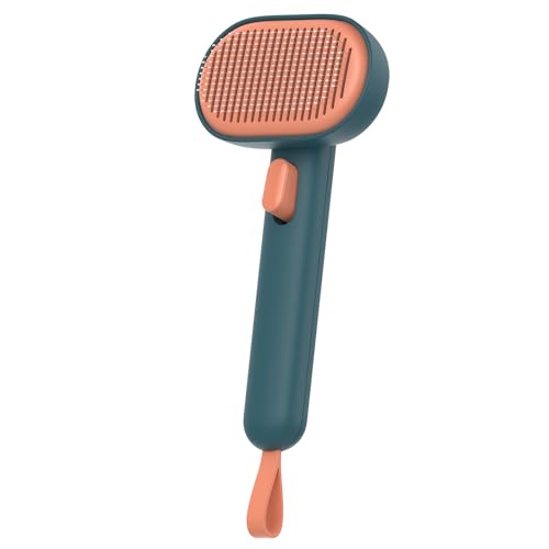 Aumuca Skin Friendly Self-Cleaning Slicker Brush for Dogs & Cats, Gentle Pet Grooming Tool for Shedding & Deshedding, Effi...