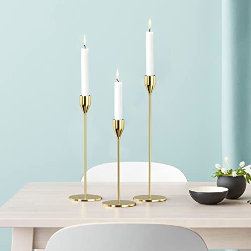 SUJUN Candle Holders Set of 3 for Taper Candles, Decorative Candlestick Holder for Wedding, Dinning, Party, Fits 3/4 inch ...