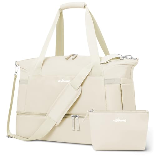 ETRONIK Gym Bag for Women, Personal Item Travel Bag with Shoes Compartment, Weekender Overnight Duffel Bag with Wet Pocke...