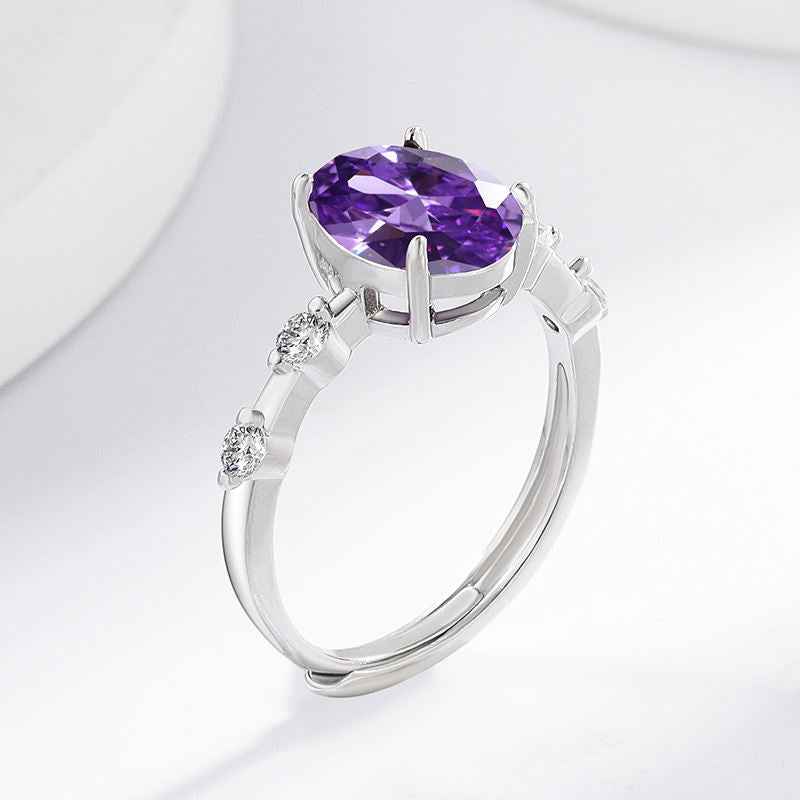 White-K Plated Brilliant And Ultra-Flashy Moissanite Two-Carat Starry Sky Ring