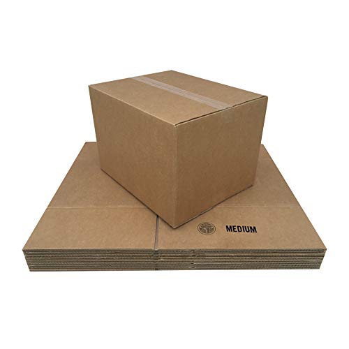 Amazon Basics Cardboard Moving Boxes for Packing and Shipping, Medium Size, 18" x 14" x 12", Brown, 10-Pack