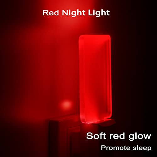 U4GLORY Red Night Lights Plug in 2 Pack, 0.5W Red Light Night Light with Dusk to Dawn Sensor, Auto On/Off LED Night Light ...
