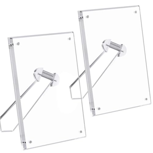 NIUBEE 5x7 Acrylic Picture Frame with Magnets - 2 Pack, Shatter-Resistant Floating Photo Frame for Tabletop, Modern Desk D...