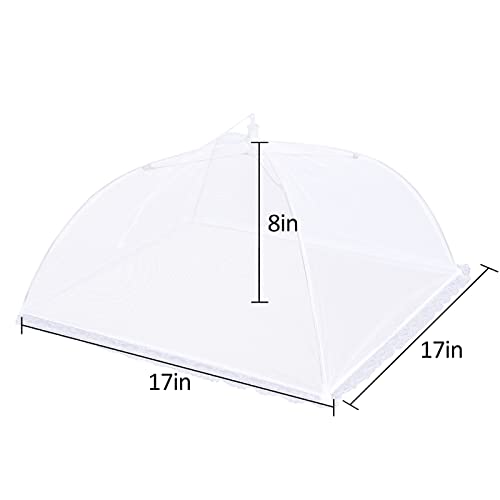 4 Pack Mesh Food Covers 17 inch, Large and Tall Food Covers, Pop-Up Mesh Food Covers Tent Umbrella for BBQs, Outdoors, Scr...