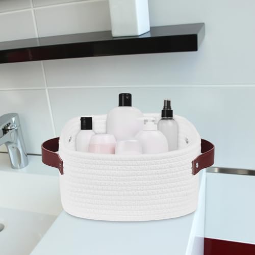ABenkle Small Storage Basket, Mini Baskets with Handle, Cute Cotton Woven Baskets for Shelves, Boho Decorative Toy Storage...
