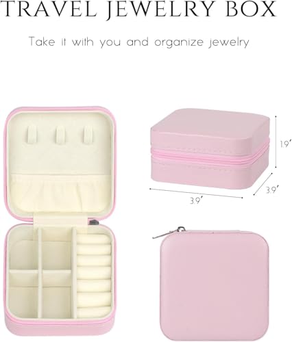 SLOZO Travel Jewelry Case, Travel Jewelry Box, Mini Jewelry Travel Case, Jewelry Organizer Case, Portable Small Jewelry Or...