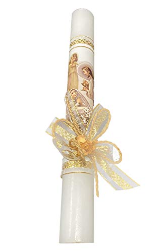 Lito First Candle Set for Girls - White Kit for Holy 1st Communion with Figurine - Spanish