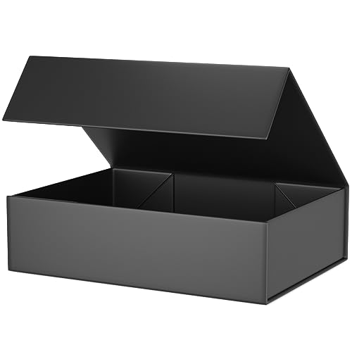 Black Gift Box 11.9" x 8.5" x 3.3" with Magnetic Closure Lid Gifts Boxe for Presents,Bridesmaid Gift Boxes,Cute Box,Birthd...