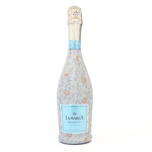 Beau Bottles Floral Bridal Bliss Custom Wine Label Wrap for La Marca 750ml Champagne Bottle - Personalized Wine Bottle Lab...