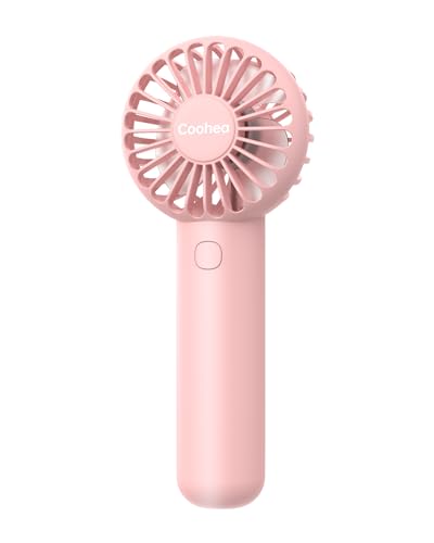 Coohea Mini Handheld Fan, Small Cute Design, 3 Powerful Speeds, USB Rechargeable Battery Operated, Personal Portable Fan w...