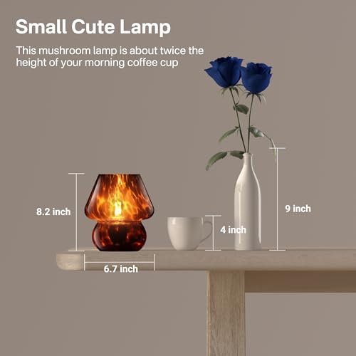 Dawnwake Mushroom Lamp Small Lamp Table Lamp for Bedroom, Desk Bedside Lamps for Living Room,Mushroom Decor Cute Mini Mode...