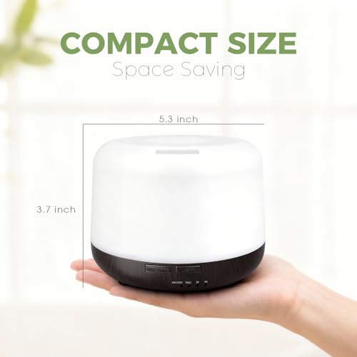 500ml Essential Oils Diffuser for Home,3 Aromatherapy Oils Set Diffuser with Remote Control,Small Air Humidifier for Home ...