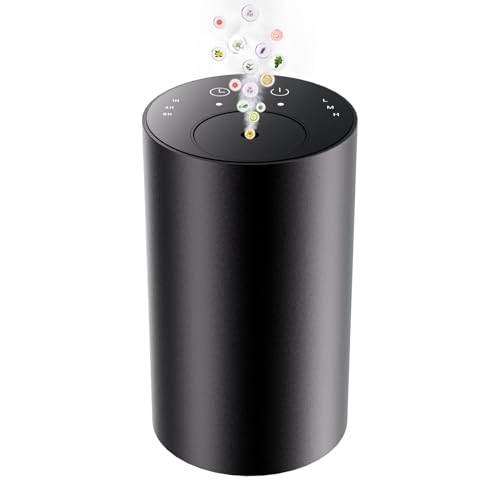 Waterless Essential Oil Diffuser, Portable Aromatherapy Diffuser, Mini Scent Machine, Battery Operated, 1/4/8-Hour Timer, ...