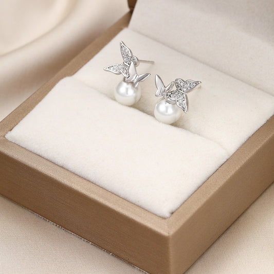 Imitation Pearl Women's Fashion Korean Style Temperamental Earrings