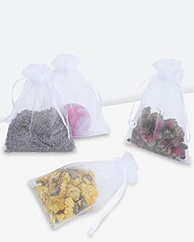 Kslong 100PCS Small Mesh Bags Drawstring 3x4, Sheer Organza Bags Drawstring for Jewelry, Mesh Party Wedding Favor Bags for...