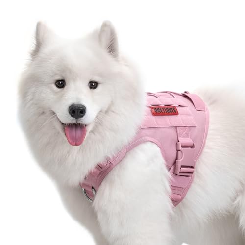 OneTigris Tactical Dog Harness Vest,No-Pull Service Dog Vest with Hook & Loop Panels,Adjustable Dog Vest Harness for Walki...