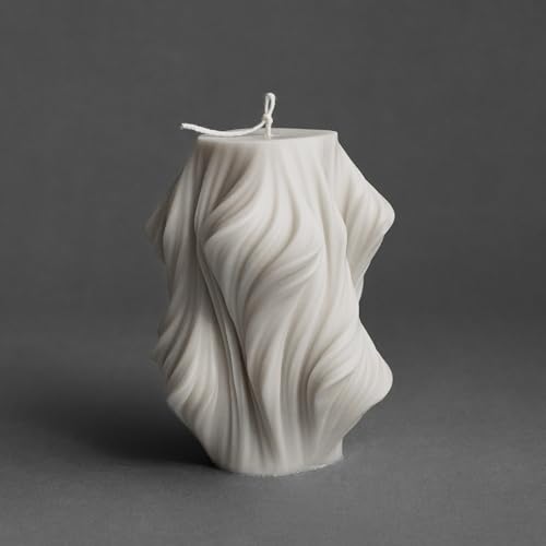 LAWA Cascading Wave Candle - Large Beautiful Handmade Pillar Scented Soy Wax Elegant Bubble Aesthetic Candle Housewarming ...