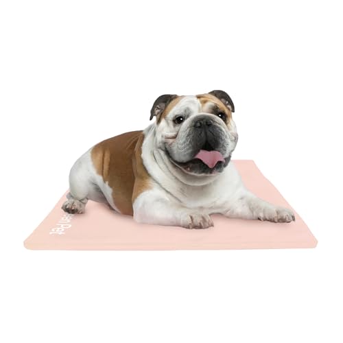 The Green Pet Shop Dog Cooling Mat Cover - Medium, Nude/Pink - Protect Your Cool Pet Pad from Dirt & Damage - Machine Wash...
