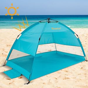 Alvantor® Beach Tent Beach Umbrella Outdoor Sun Shelter Cabana Automatic Instant Pop-Up UPF 50+ Portable Beach Shade Campi...