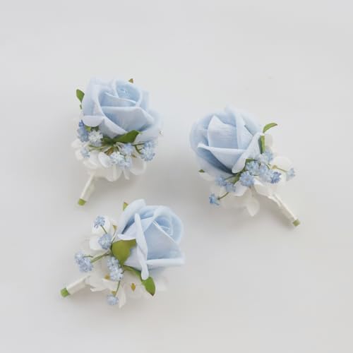 MAFELOE Boutonniere Corsage Set, Artificial Flowers Accessories for Wedding Prom Party Homecoming Celebration Suit Decorat...
