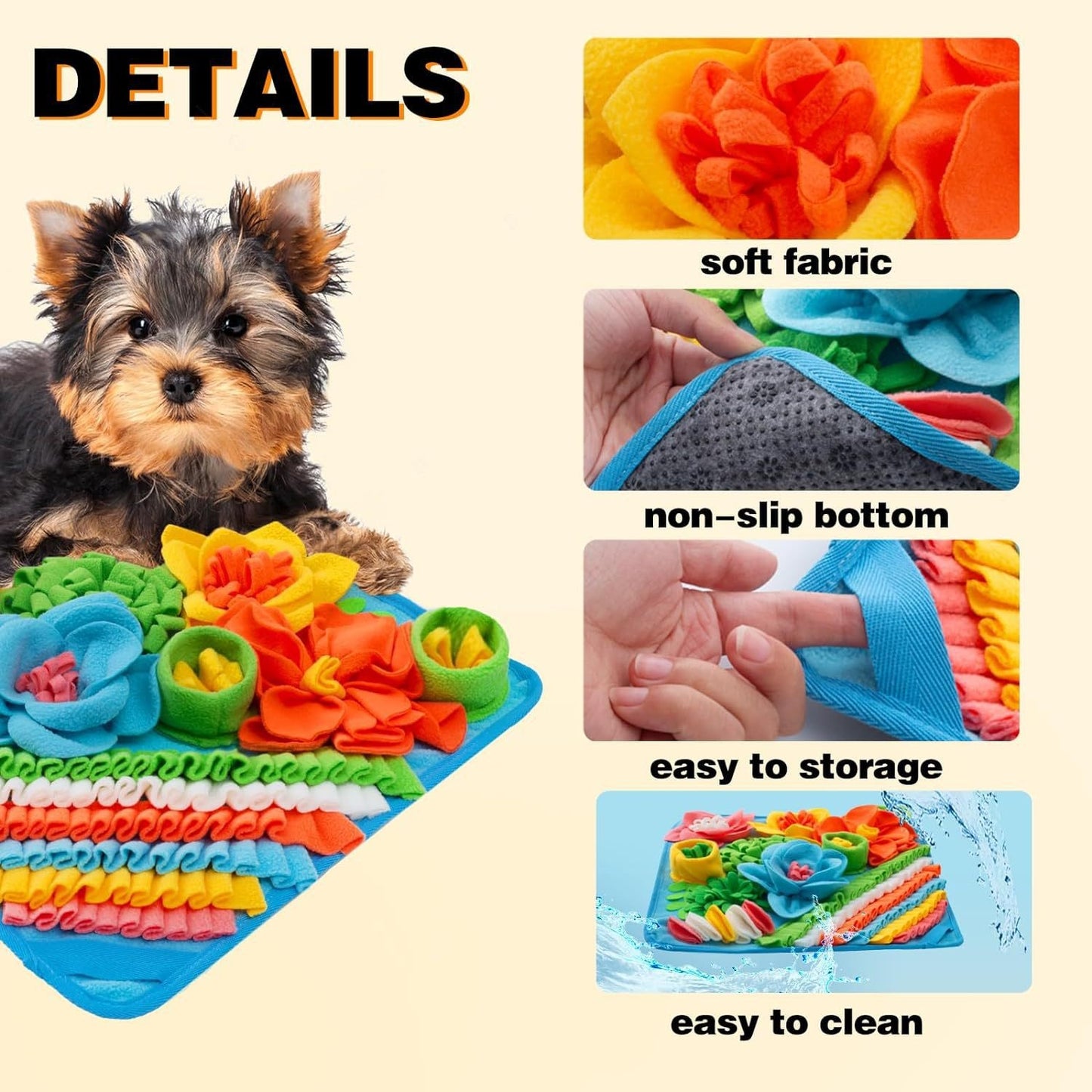 Pet Slow-Feeding Dog Sniffing Cat Feeding Blanket Scent Training Mat Toy