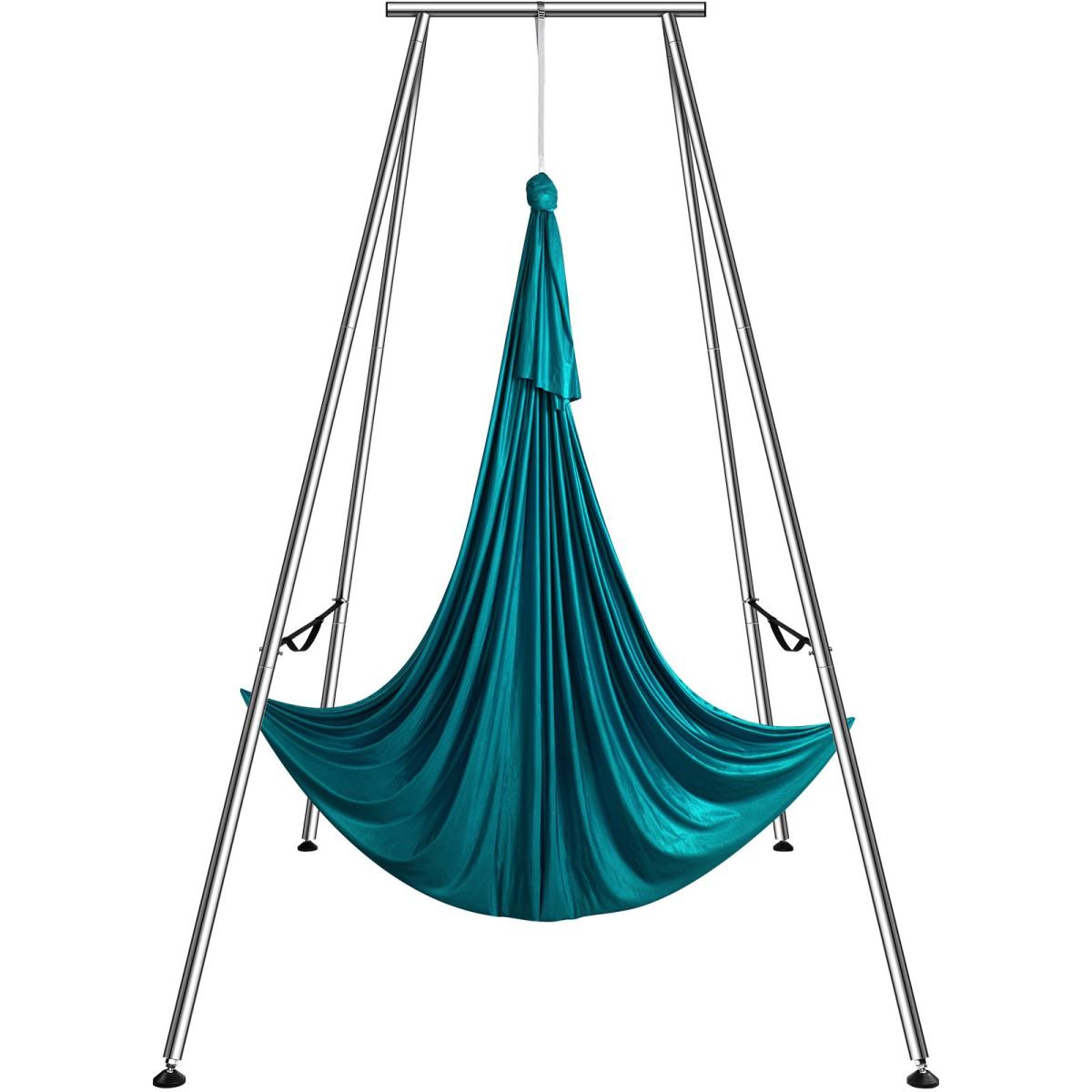 Aerial Yoga Frame & Yoga Hammock, 9.67 Ft Height Professional Yoga Swing Stand Comes With 6.6 Yards Aerial Hammock, Max 551.15 Lbs Load Capacity Yoga Rig For Indoor Outdoor Aerial Yoga, Green