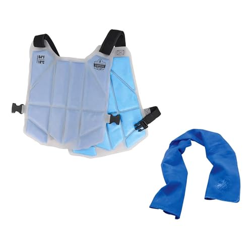 Ergodyne 6210 Phase Change Lightweight Cooling Ice Vest, Cooling Relief for All Environments, Cooling Towel Included