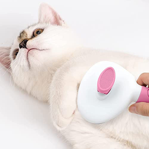 Cat Brushes for Indoor Cats, Dog Brush for Shedding with Metal Cat Comb, Self Cleaning Pet Hair Brush with Release Button ...