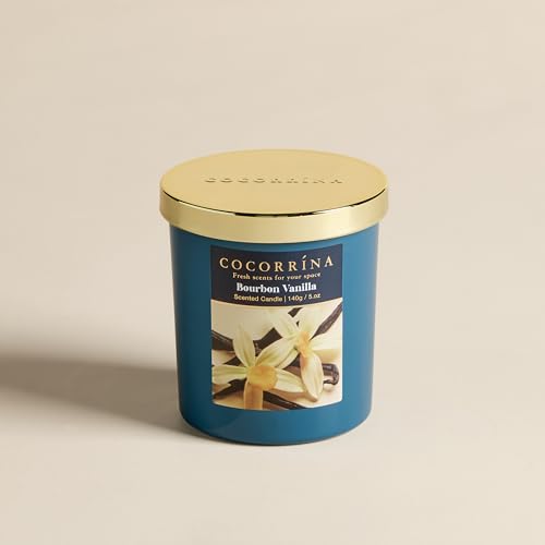 COCORRÍNA Fall Candles - Bourbon Vanilla 5 oz Soy Wax Scented Jar Candles for Home Scented, 31 Hours Burn Time, Aromathera...