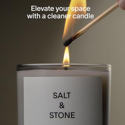 Salt & Stone Scented Candle for Women & Men | Coconut & Soy Blend Wax | Hand-Poured, Aromatic & Fragrant | 100% Cotton Wic...