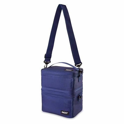 PackIt MOD 3-IN-1 Lunch Box, True Blue, Triple Function System, Insulated and Freezable with EcoFreeze Technology, Removab...