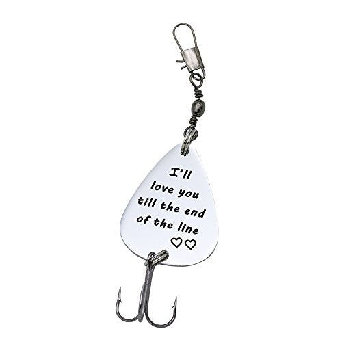 Melix Home Gift for Boyfriend Husband I'll Love You Till The End of The Line Fishing Lures Christmas Valentines's Day Hoo...