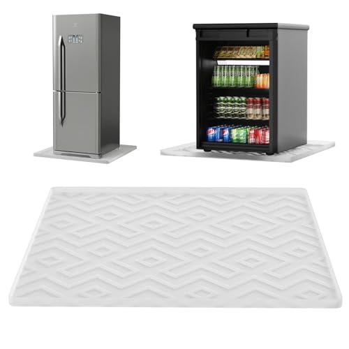 Mini Fridge Silicone Mat - 19.7"x19.7"x0.5" Non-Slip, Spill-Proof, Drip Prevention | Ideal for Refrigerators, Washing Mach...