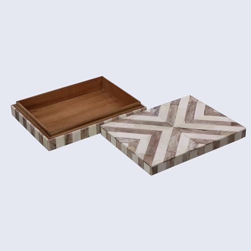 Handicrafts Home Decorative Keepsake Box 8x5 – Small Organizer Box with Lid, Boho Decorative Storage, Retro Memory Box, Un...