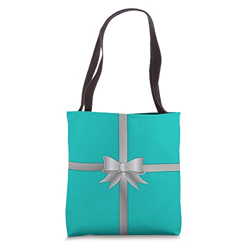 Blue Gift Box Gift Wrap Ribbon Tote Bag