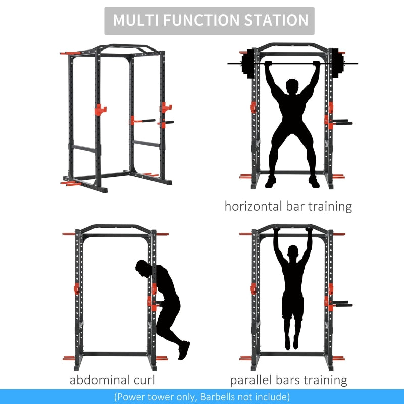 Adjustable Power Tower Dip Station Pull Up Bar Squat Rack Power Cage At Home Workout Equipment,Multiple Packages Shipped. Please Pay Attention To The Dimensions And Weight In The Details.