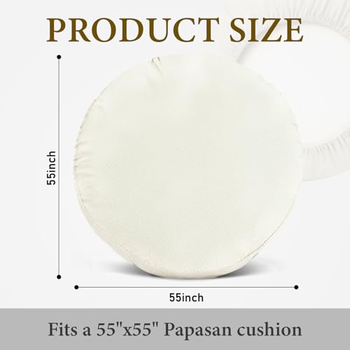 Wibeelee Papasan Chair Cushion Cover, 55" x 55" Soft Plush Fleece Slipcover Only, Removable & Machine Washable with Adjust...