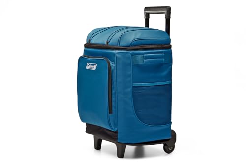 Coleman 42-Can Soft Rolling Cooler with Wheels, Leak-Proof Portable Insulated Chiller with 12+ Hour Ice Retention, Made wi...