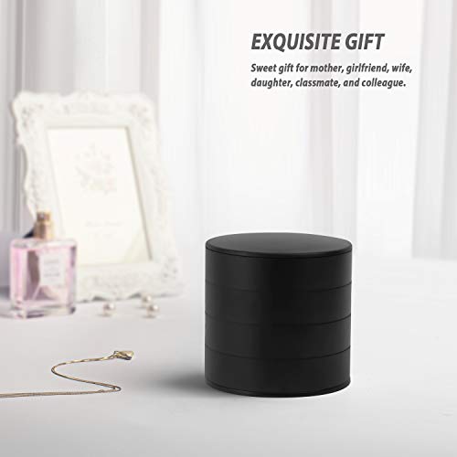HengLiSam Jewelry Organizer, Small Jewelry Box Earring Holder for Women, Jewelry Storage Box 4-Layer Rotatable Jewelry Acc...