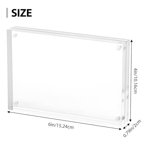 Fixwal 4x6 Picture Frame, 6 Pack Acrylic Frames, Clear Double Sided Photo Frame with Magnetic Desktop