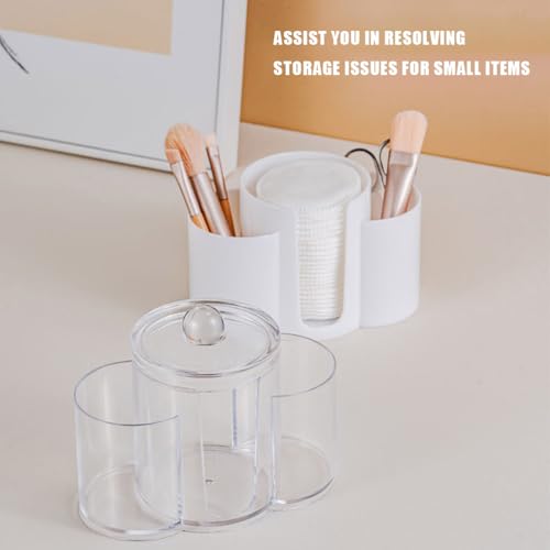 SYDERWE 3-in-1 Q-Tip Holder for Bathroom – Premium Vanity Organizer Canister with Dustproof Lid for Cotton Swabs, Balls an...