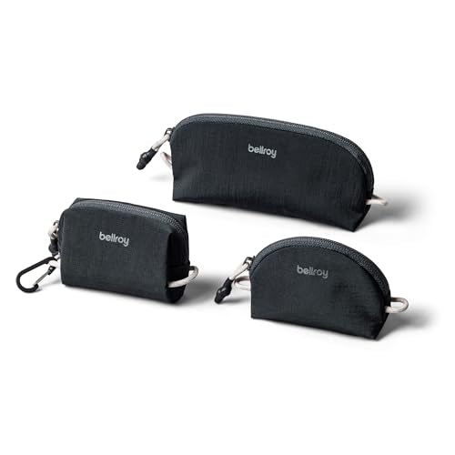 Bellroy Lite Pocket Trio (Set of 3 Mini Pouches, Super Lightweight, Made for Organizing and Attaching) - Black