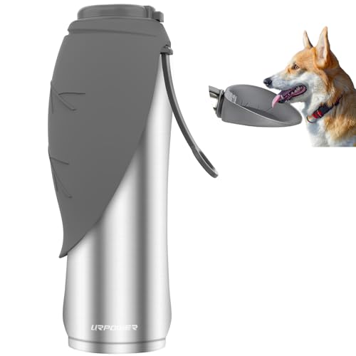 URPOWER 27 Oz Large Dog Water Bottle, Double Wall Insulated Stainless Steel Dog Travel Water Bottle Leak Proof Portable Pe...